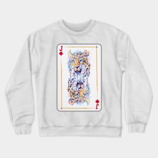 Leopard Head Jack of Diamonds Playing Card Crewneck Sweatshirt